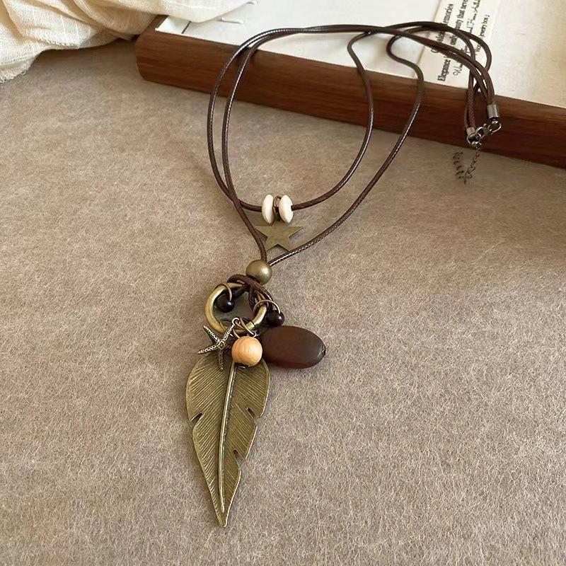 Black cat pink star beaded necklace female summer y2k hottie versatile accessories sweet cool collarbone chain