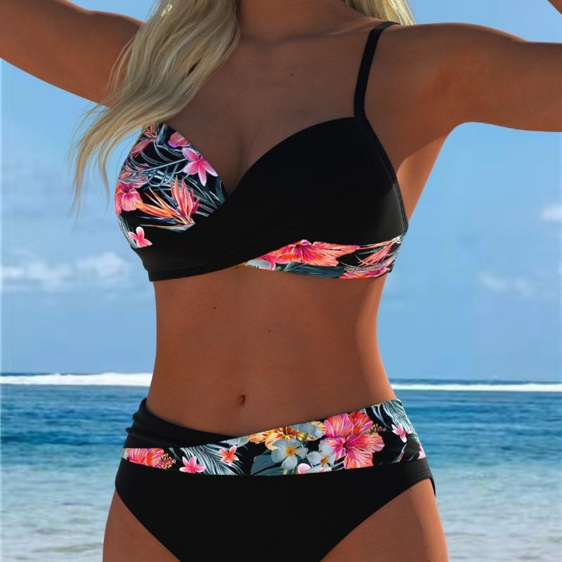 New Sexy Split Twist Bag Small Chest Gathering Foreign Trade Swimsuit for Swimwear