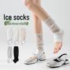 Acheng Ultra-thin Women’s Crystal Silk Stockings, Summer Mesh, Cooling, Ballet Style, Mary Jane Half-toe Socks