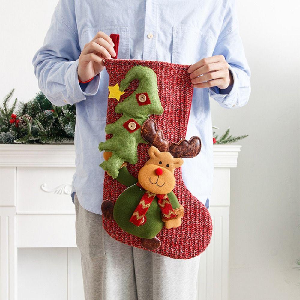 Santa Claus Christmas Candy Sock Elk Snowman Christmas Gift Bag Xmas Sock Haning Pendant Christmas