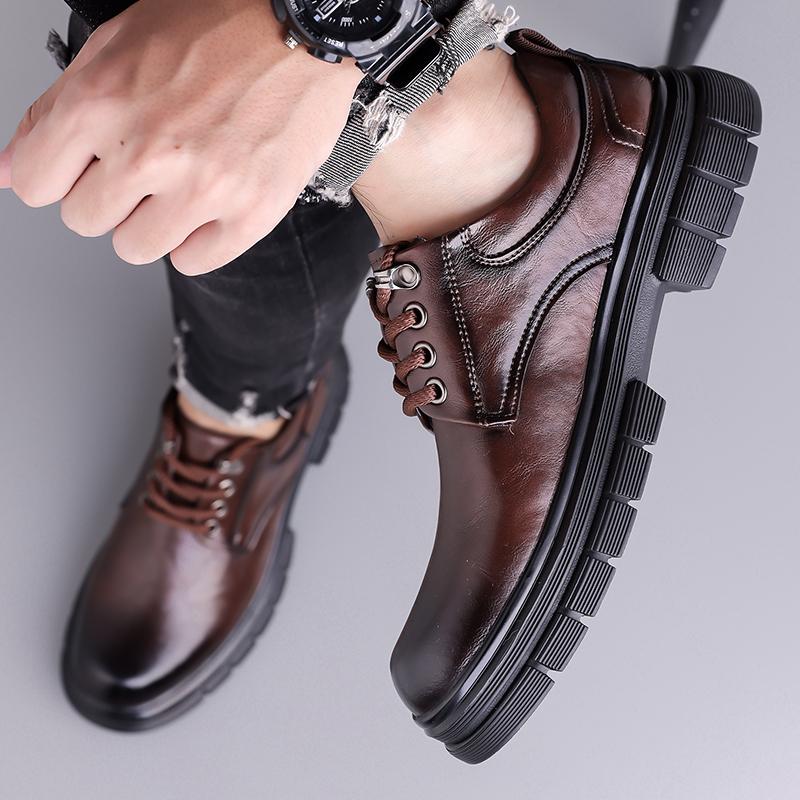 Fashion Lace-Up Oxfords Footwear for Male Wedding Party Office Business Casual Shoe Men Stylish Men's Shoes Formal Leather Shoes for Men