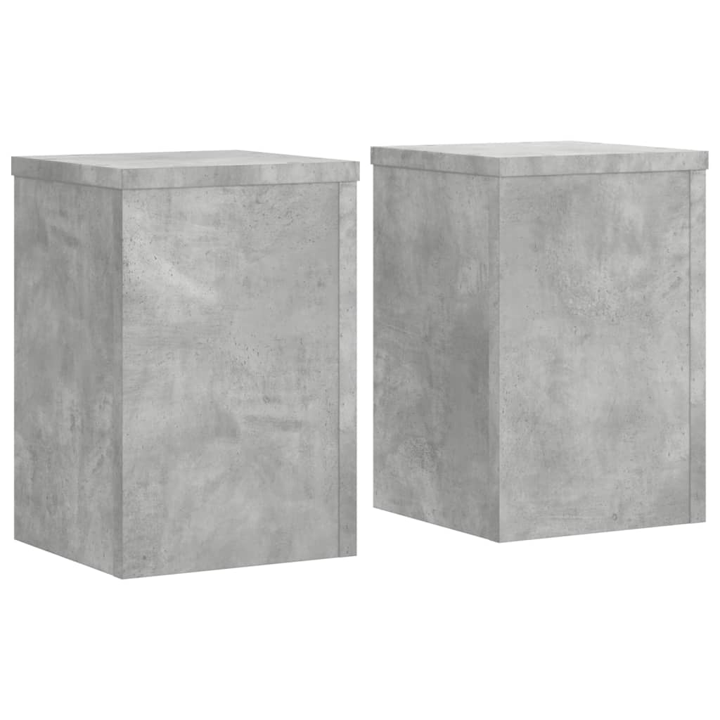 Plant Stand 2 Pcs Concrete Grey 20 X 20 X 30 Cm Engineered Wood