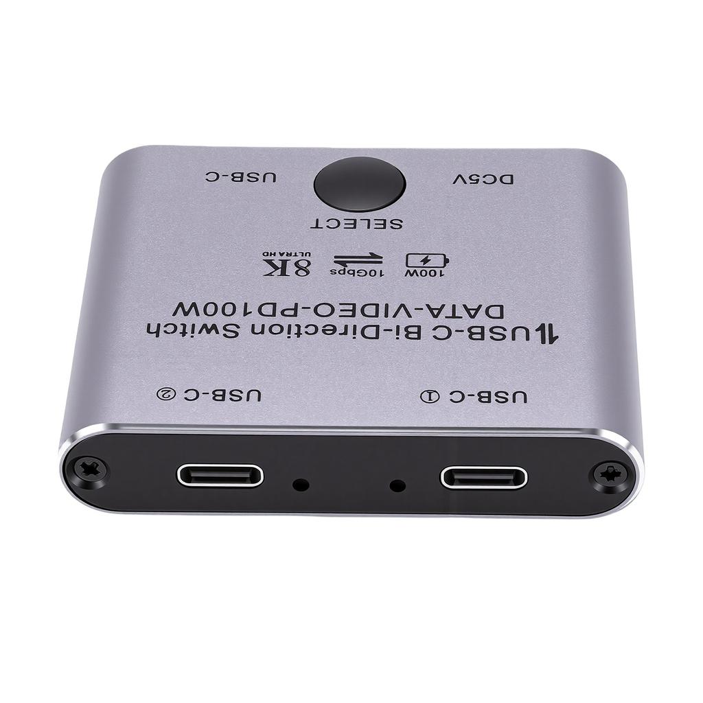 USB C Splitter 8K 60Hz 4K 144Hz 10Gbps PD100W 2 In 1 Out USB C KVM Switcher for 2 Computers Sharing with Cable