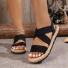 Dames Platte Romeinse Sandalen, Kruisband Zachte Zool Strandschoenen, Grote Maten Casual Student Zomer Sandalen