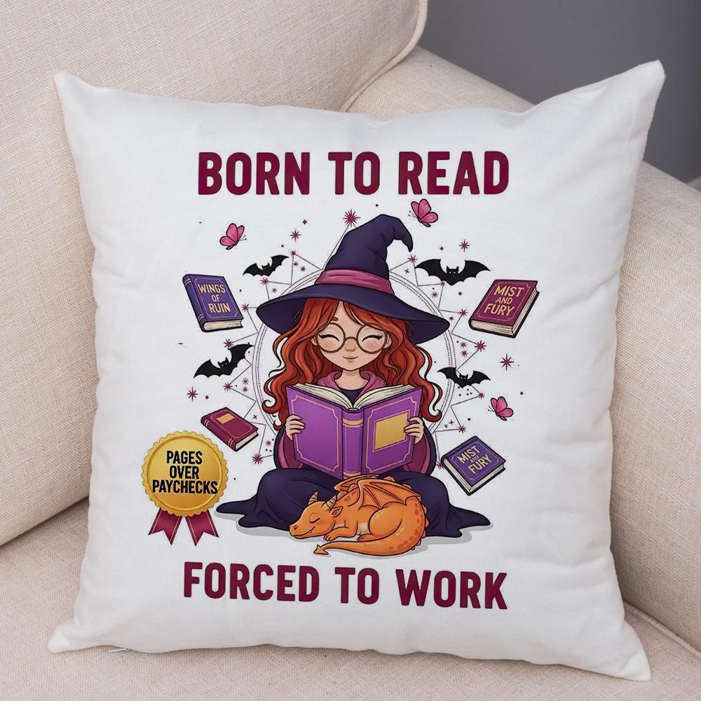 Witch Vibes Pillowcase Double Print Spooky Cats Cushion Cover Soft Plush Magic Potions Pillowe Case for Sofa Home Car