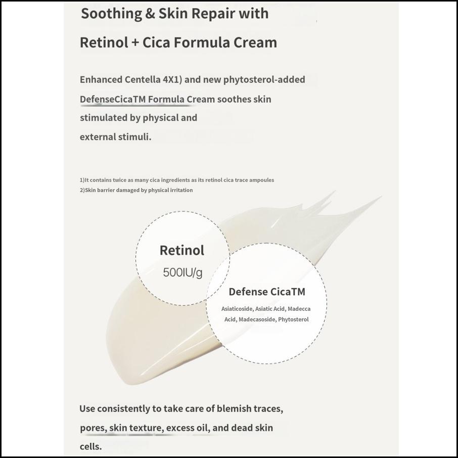 Innisfree Retinol Cica Barrier Defense Cream 50ml Soothing & Smoothing Moisturizer for Sensitive Skin