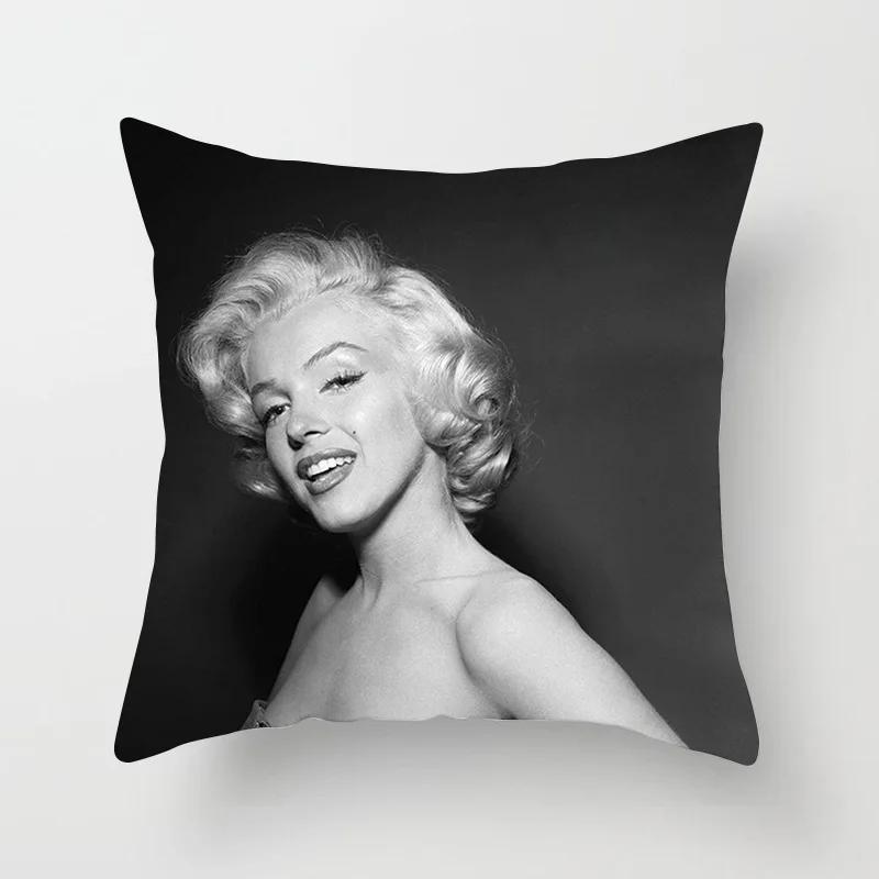 Marilyn Monroe Cushion Cover Decorative Polyester Sofa Throw Pillow Cover Retro Women Super Stars Pillowcase Home Decor 45X45CM