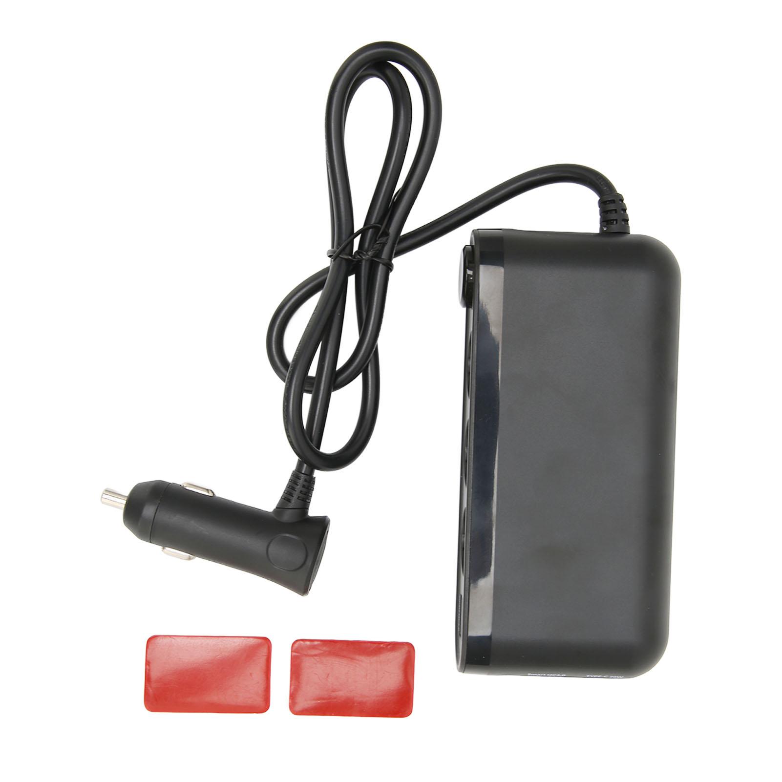 

Адаптер прикуривателя, автомобильный разветвитель питания с 3 портами USB, 3 прикуривателя, 1 тип C