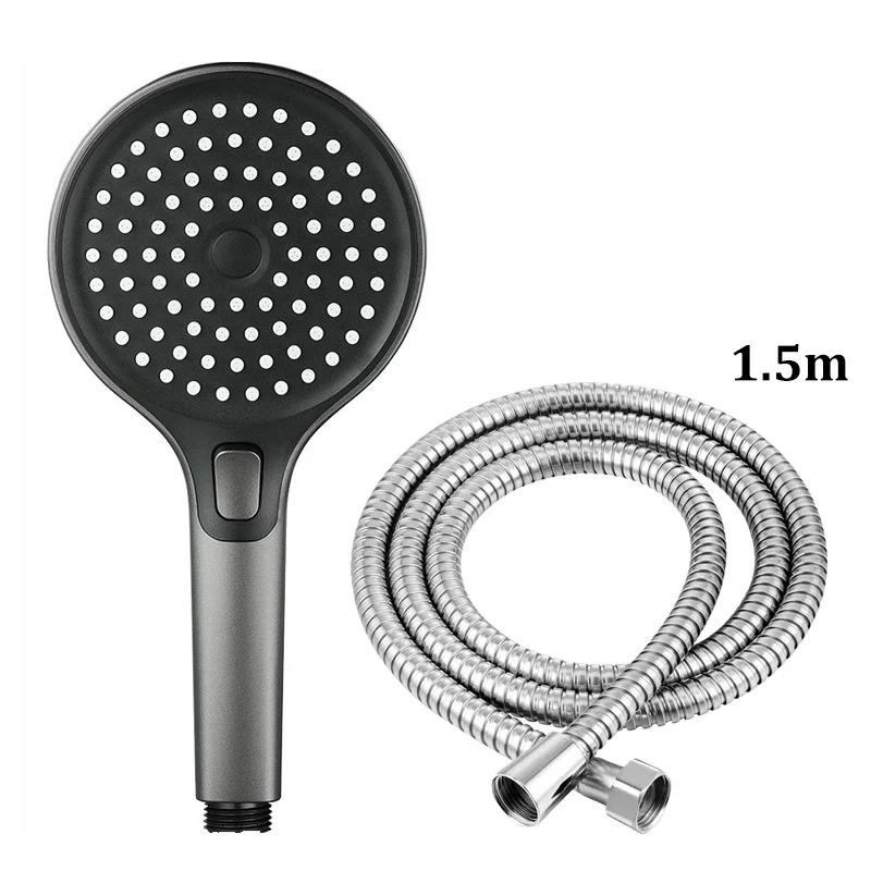 New Round Booster Shower Head Three-speed Large Panel Handheld Shower Head Home Bath Shower Set