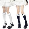 Lolita Rose Lace Mid-Calf Socks for Women lolita Lace bow in Japanese style jk White calf socks for spring and autumn