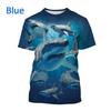 Trendy New Animal Big Shark 3D Printing T-shirt Retro Men's Summer Casual Fashion Men's T-shirt Top