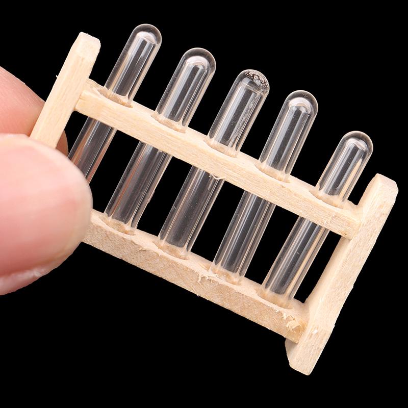 Dollhouse Miniature 1:12 Toy Miniature Furniture Laboratory Test Tube Rack Set
