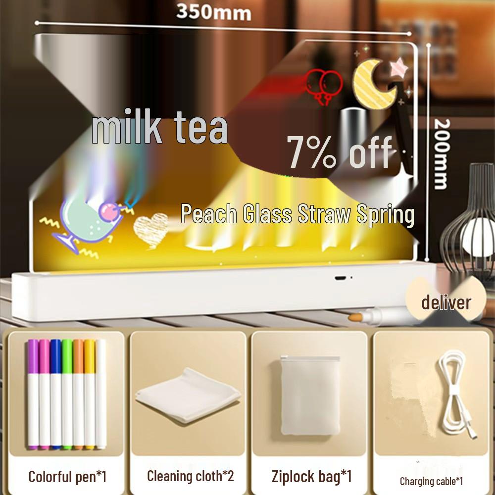 Erasable Fluorescent Acrylic Desktop Blackboard with Light