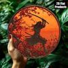 Vintage Japanese Samurai Round Metal Wall Art Rustic Sign For Home Bar Cafe Office Decor Fall Halloween Christmas Gift