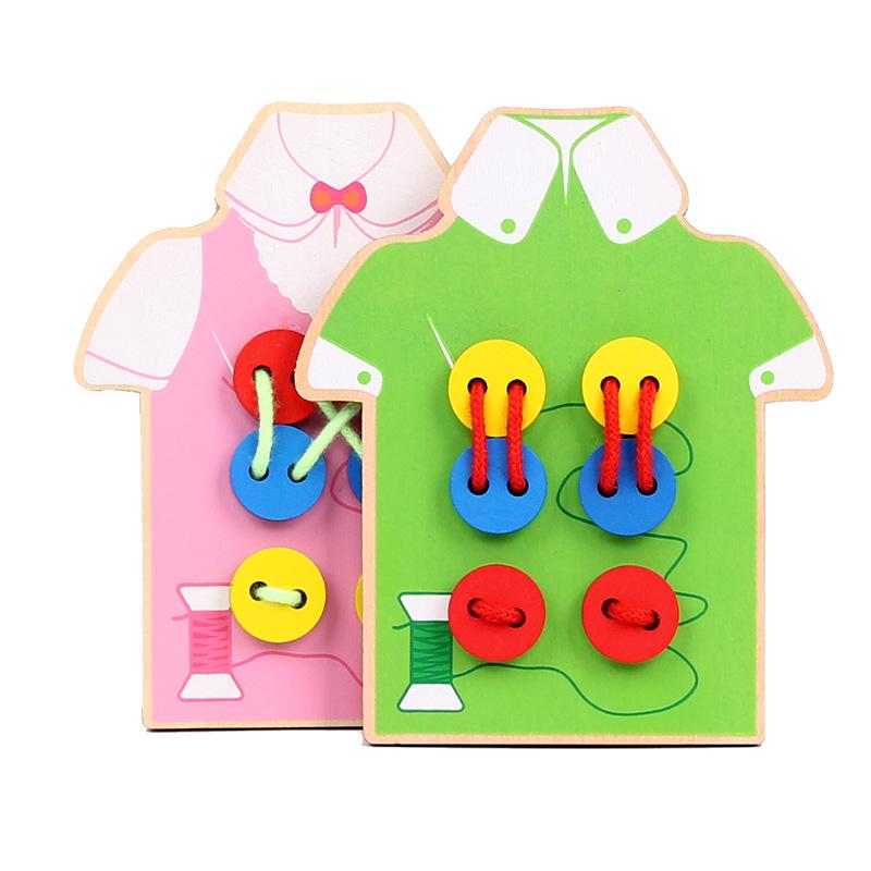 Montessori Wooden Buttoning Toy: Enhance Toddler Hand-Eye Coordination & Fine Motor Skills
