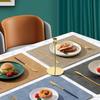 Leather Table Place Mats,Dual-Sided Cloth Pattern Rectangle Placemats for Dining Table Heat-Resistant Waterproof Mats, Placemats