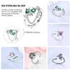 Blue Star Open Ring 925 Silver Original Clover Dragon Adjustable Ring For Women Wedding Anniversary Finger Jewelry Gift
