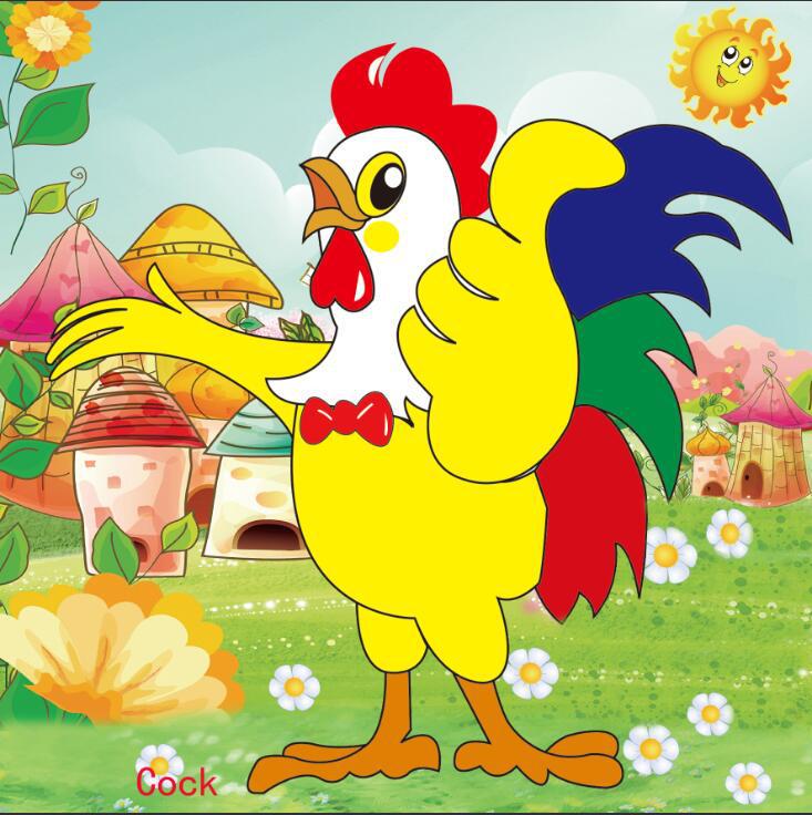 20-Piece Wooden Kids' Puzzle Board - Cartoon Animals