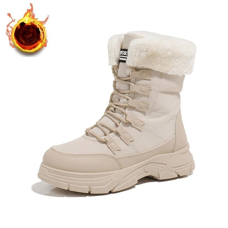 Bottes d'hiver pour femme en fourrure, semelles épaisses, rehaussantes, légères, rembourrées, chaudes, antidérapantes, à porter décontractées, baskets, bottes en coton