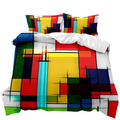 Geometry Duvet Cover Watercolor Abstract Painting for Quilt Comforter All Seasons Double Queen King Size Polyester Qulit Cover