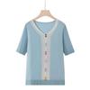 Mother’s Day Stylish Ice Silk Short-Sleeved T-shirt for Middle-Aged and Elderly Women - Summer 2026 Edition