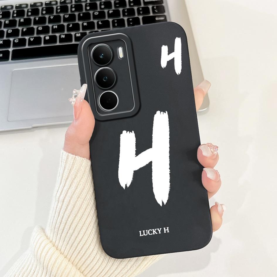 For Realme C71 2025 Case RMX5303 Cover Cute Lucky Initial Letters Soft Silicone Lens Protective Covers For RealmeC71 C 71 Bumper