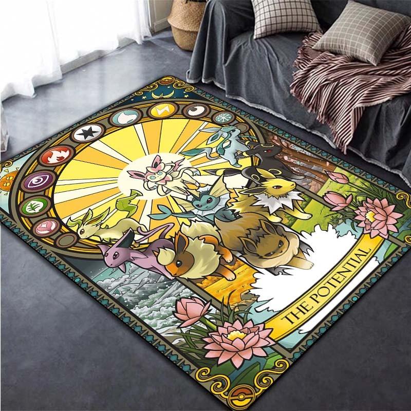 Pokemon Pikachu Tepper og tepper for hjemmet stue Soverom inngang Stort område mykt teppe 3D mote tegneserie dekorasjonsmatte