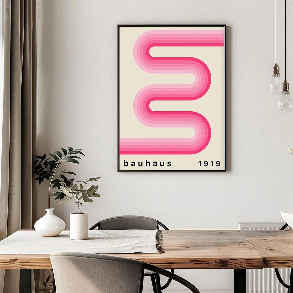 Modernist Bauhaus Geometric Canvas Poster Living Room Wall Art Retro Prints Mid Century Home Decorative Wall Art Painting