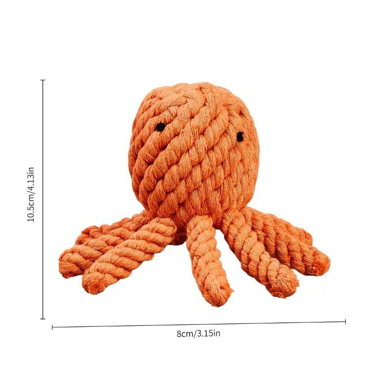 Animal Cotton Rope Knot Dog Toy Hand‑woven Molar Teeth Cleaning Bite‑resistant Chew Toy for Small Medium Dogs