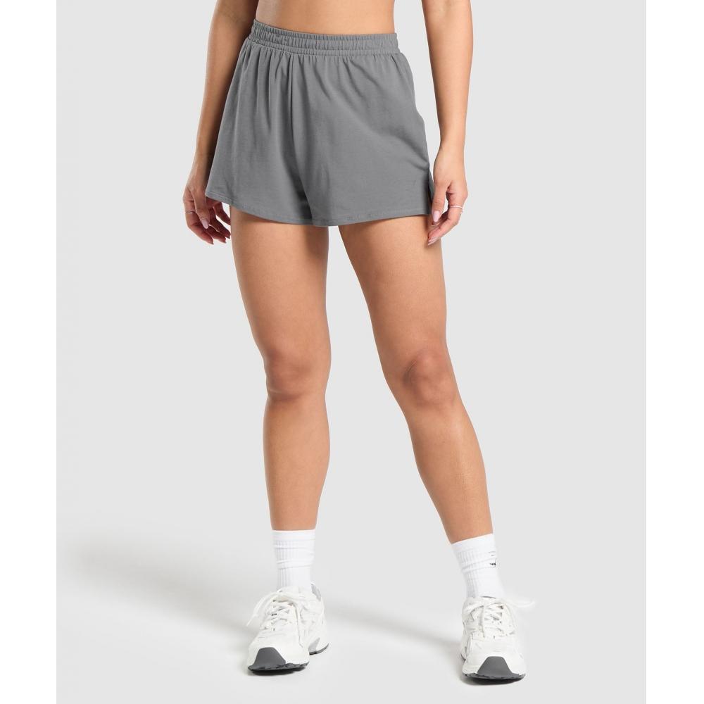

GYMSHARK Хлопковые шорты матового серого цвета B6A7X GCHK XXS