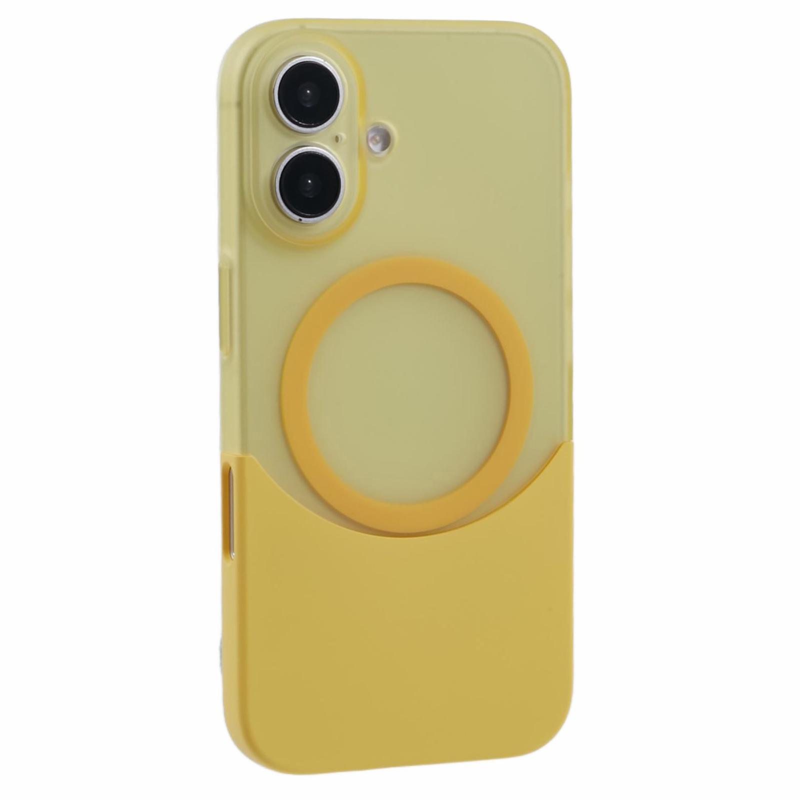 For iPhone 16 Plus Case Compatible with MagSafe Splicing Color Drop-Proof PC Phone Cover E