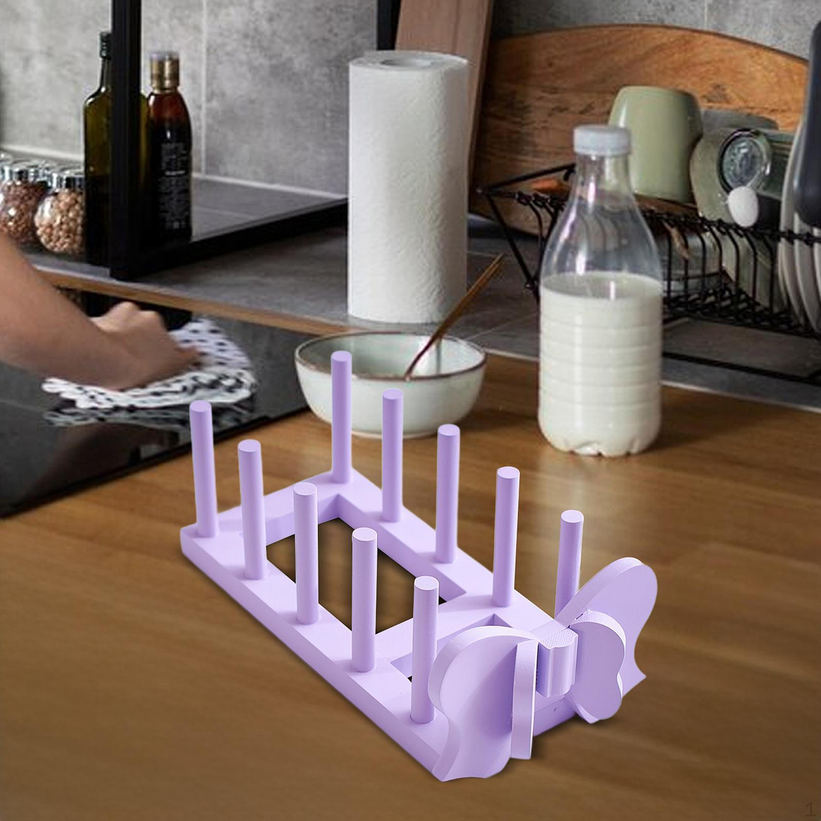 

Подставка для сушки посуды Держатель для тарелок Многофункциональная сушилка Крышка для кастрюли фиолетовый