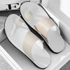 Men Brown Flip Flops Flats Slippers Summer White Sandals Retro Black Leather Beach Shoes Plus Size