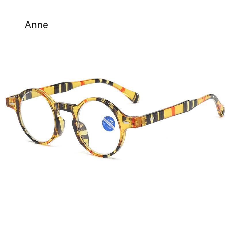 Plastic Reading Glasses Men Women Small Frame Rivet Decoration Eyeglass Frame Oval Shaped Hyperopia Eyewear
