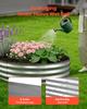 Galvanized Raised Garden Bed, 240 X 120 X 30 Cm, Oval Metal Planter Box Kit Outdoor, Bottomless Elevated Garden Box with Gloves, Rustproof Alu-Zinc,