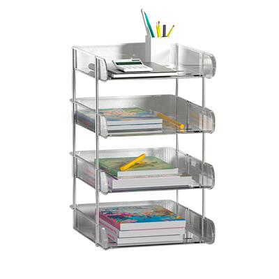 XXIAOTIAN Document A4 Vertical 3 Tier Document Tabletop Storage Transparent Document Accessory Pen Stationery Letter Letter Tray Tray, Tray, Rack,