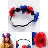 Beautiful Red White Blue Flower Crown Headband For Royal Celebrations