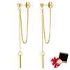 Cercei Long Gold-Plated Earrings 6cm Perfect Gift for Anniversary Holiday Martisor