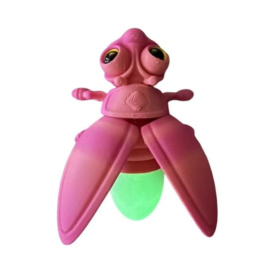 3D Printed Firefly Ornament Cute Magnetic Firefly Figurine with Glow-in-the-dark Tail Colorful Firefly Refrigerator Magnet for Home Decor Fun Gift