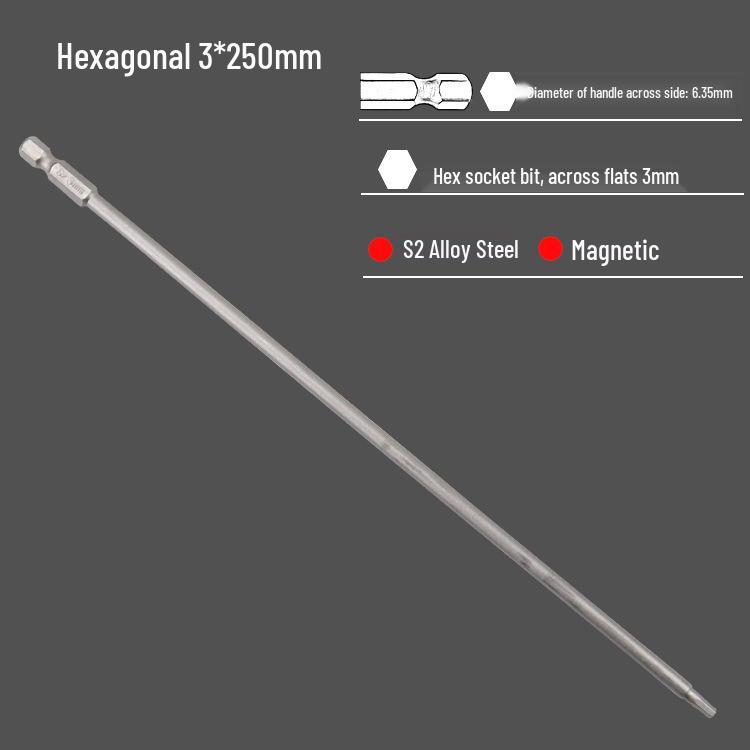 S2 Air Impact Hex Socket Bit Set, Pneumatic & Electric Screwdriver, 1/4 Strong Magnetic
