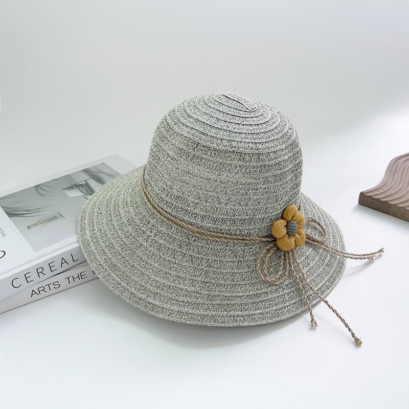 Süßer Blumen-Schleifen-Strohhut Sonnenschutz Strandhut Für Damen Frühling Sommer Herbst