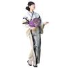 Brilliant Piece Yukata Cotton and Linen with Iris and Black Vertical Elegant Regular Size "Wa Nadeshiko" Women's Set, Retro, Adult, High-Quality