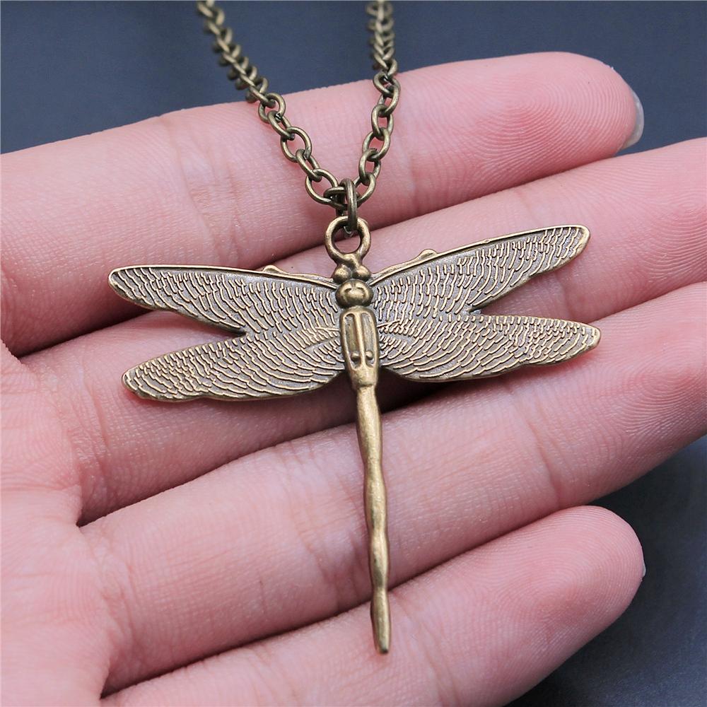 New Fashion Antique Silver Color Flying Animal Insect Necklace Butterfly Dragonfly Bee Cicada Pendant Necklace Gift For Women