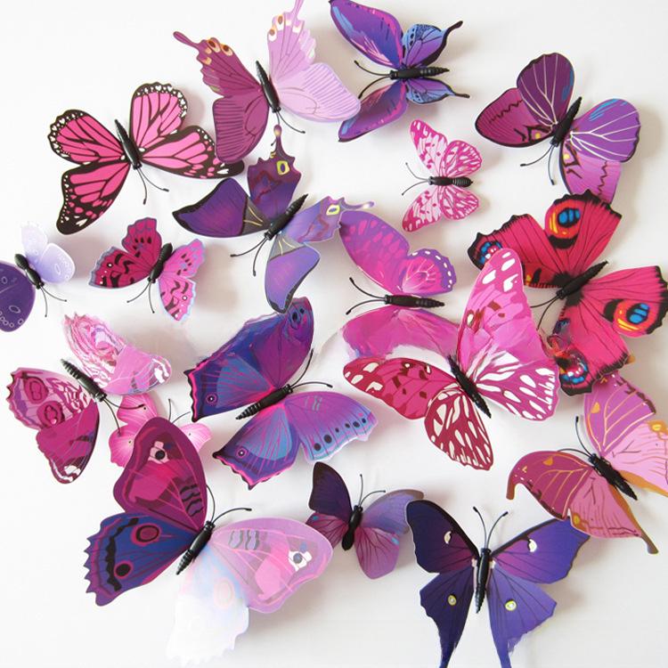 3D Butterfly Wall Stickers – 12 Sets for Bedroom, Living Room, or Wedding Decor