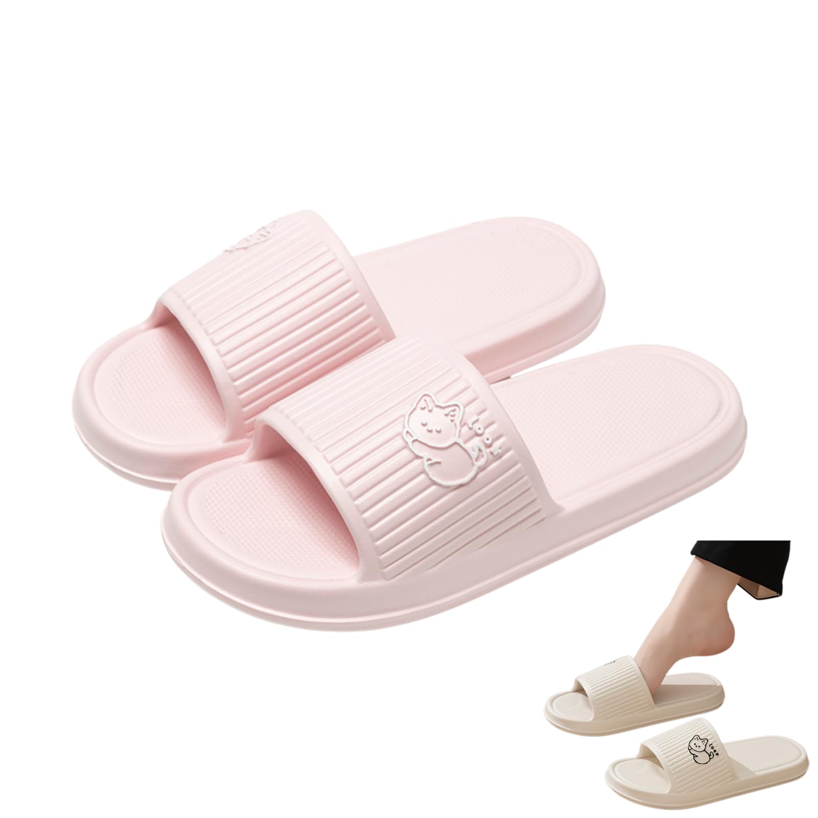 

Sunny Glow Cat Один размер подходит Мягкие тапочки/сандалии для ванной, Все, Моющиеся, Легкие, Нескользящие, Милые, Женские, Материал, Для использования в помещении/на улице, розовый