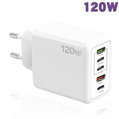 120W USB C Charger Fast Charging Type C 3 PD 2 USB QC3.0 Mobile Phone Adapter For iPhone Xiaomi Samsung Ipad Tablet