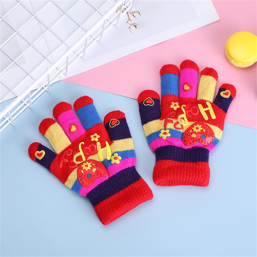 Children Trendy Warm Thermal Gloves Thicken Stylish Mitten Gloves for Cold Weather Winter Cycling Skiing Climbing