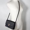 Chanel Matelasse Shoulder Bag Vintage Black Satin/Rhinestone Women Used
