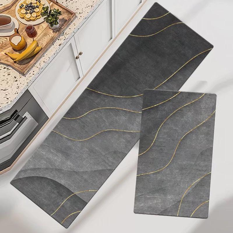 

Kitchen Floor Mat Set Long Striped Letter Absorbent Bathroom Floor Mat, Household Kitchen Rectangular Carpet 40*60cm