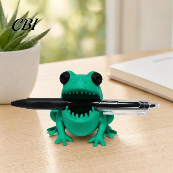 Bureau Pen Organizer Leuke Kikker Houder, 3D Geprinte Figuur, Cartoon Leuke Tafeldecoratie Organizer, Multifunctionele Opbergruimte voor Pennen Potloden Markers,